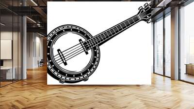 banjo silhouette vector art illustration
 Wall mural