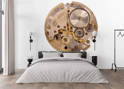 Clock works on white background Wall mural