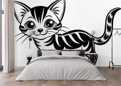 cute Cat vector art illustration  Wall mural