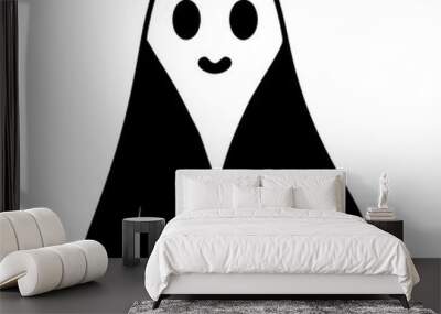 Cute ghost Halloween silhouette vector art illustration  Wall mural