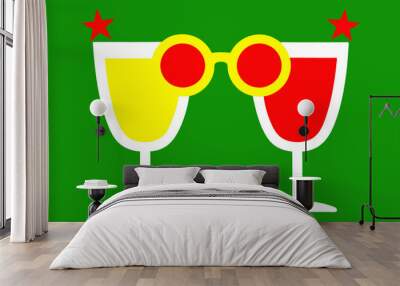 Frosted Party Glasses vector art illustration  Wall mural