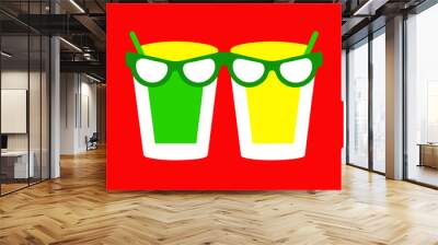 Frosted Party Glasses vector art illustration  Wall mural