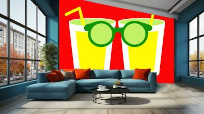 Frosted Party Glasses vector art illustration  Wall mural