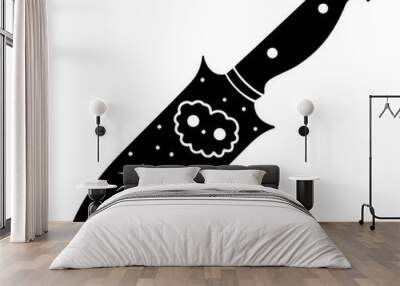 Halloween knife silhouette vector art illustration Wall mural