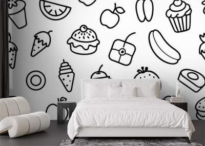 seamless pattern in multi colors food
 Wall mural