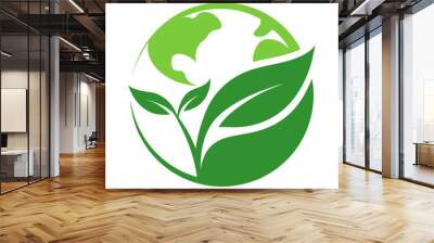 simple ecology logo Vector art illustration Wall mural