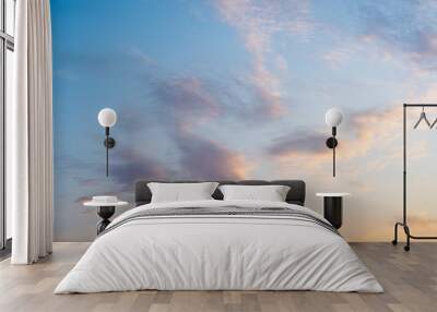 Magnificent cloudy summer sky with sunset or sunrise colours Wall mural