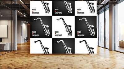 Musical instruments icons photo realistic vector Wall mural