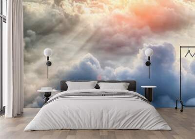 Beautiful blue sky background Wall mural