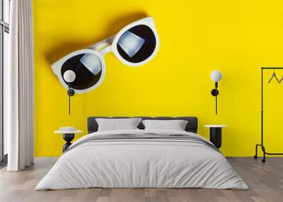 stylish white sunglasses Wall mural