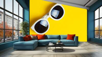 Stylish white sunglasses Wall mural