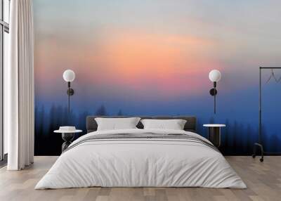 Mystery light in sky glowing on horizon Wall mural