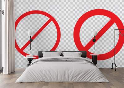 Editable vector stop prohibitions block icon. Perfect for web and app interfaces, presentations, infographics. Wall mural