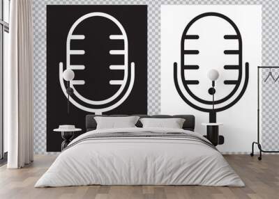 microphone icon on white and transparent background. EPS 10. 2003 Wall mural