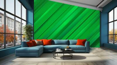 green abstract sports background halftone texture pattern Wall mural