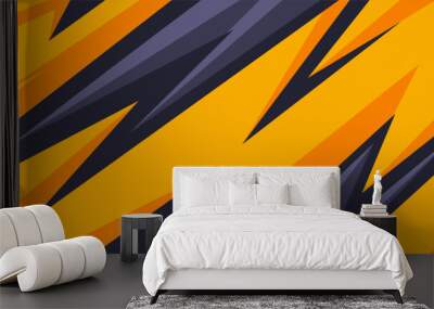 yellow and black colors with geometric shapes of lightning .sports background Wall mural