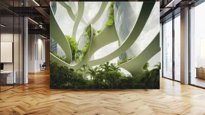 Futuristic irganic architecture render Wall mural