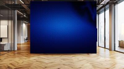 blue wave carbon fiber. metal background and texture. Wall mural