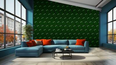 green carbon fiber hexagon pattern. Wall mural