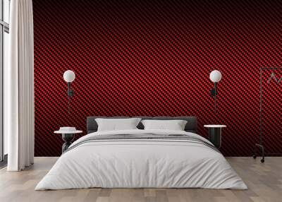 red carbon fiber with black gradient color, background and textu Wall mural