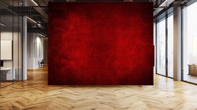 red geometric pattern. metal background and texture. Wall mural