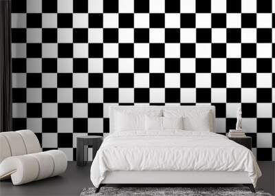 white and black checkered flag for racing background and texture. Wall mural