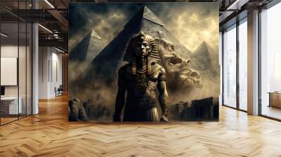 Egyption God Amun-Ra, AI Genrated Image of Egyptian God Ra Wall mural