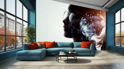 Education technology concept. EdTech. AI (Artificial Intelligence). Digital transformation. Wall mural