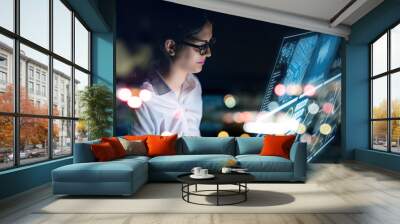 Futuristic graphical user interface concept. Wall mural