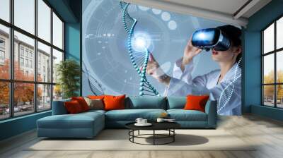 genetic technology concept, gene engineering, 3d rendering, abstract image visual Wall mural