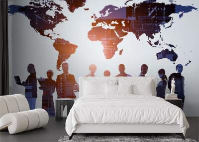 Global business concept. Management strategy. Business communication. Human resources. Wall mural