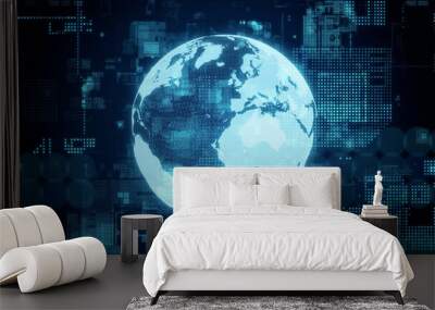 Global communication network concept. Digital transformation. DX. Wall mural