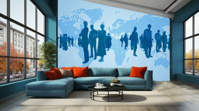 Global communication network concept. Worldwide business. Human resources. Wall mural