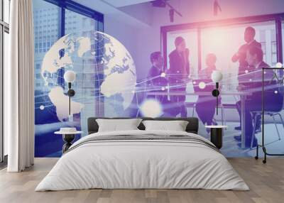 Global communication network concept. Worldwide business. Wall mural