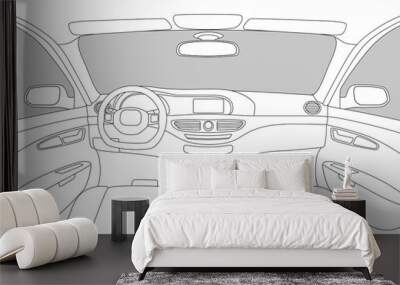 modern car cockpit, vector illustration Wall mural