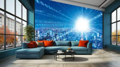 Smart city and digital network concept. Wall mural