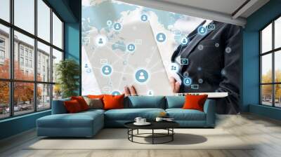 Social networking concept. Wall mural