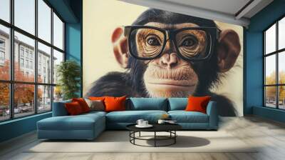 Business monkey aspiring for innovation Wall mural