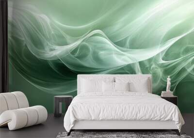 Soft Green Wave High Resolution Graphic Wall mural