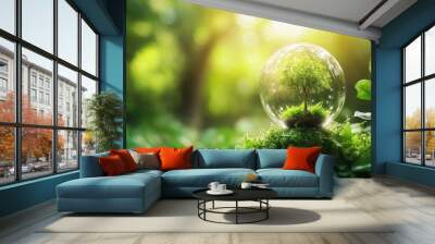 Sustainable energy solutions in the green industry promoting eco friendly practices and a reduced carbon footprint for a healthier environment Wall mural