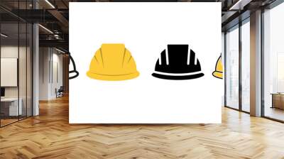 Construction Helmet icon set. Vector illustration isolated on white background Wall mural