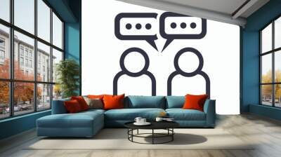 People talking, communication icon. Conversation between two people. Isolated flat vector design. Wall mural