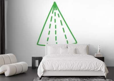 pine tree thin line icon Wall mural