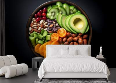 healthy food bowl high angle view. vegan food concept. Wall mural