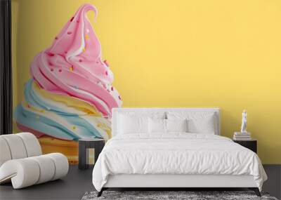 Summer concept background with ice cream.  Refreshing summer concept background with copy space for text. Wall mural