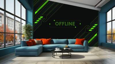 Abstract futuristic black and green gaming background with modern esport shapes Wall mural