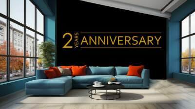 2 years anniversary icon. 2nd birthday emblem. Anniversary design element. Vector illustration. Wall mural