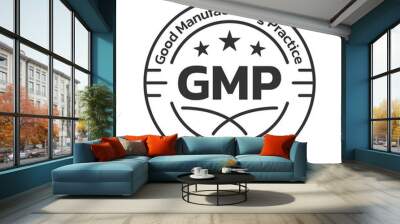 GMP certified icon or logo. Good manufacturing practice stamp or seal design. Quality standard label. Vector illustration. Wall mural