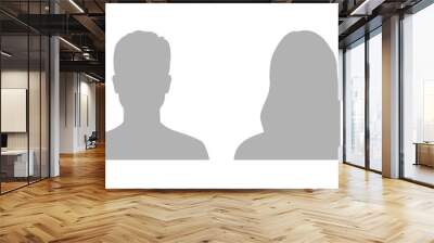 Man and woman avatar profile. Male and Female face silhouette or icon. Vector illustration. Wall mural