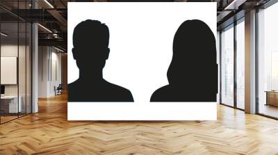 Man and woman silhouette. People avatar profile or icon. Vector illustration. Wall mural